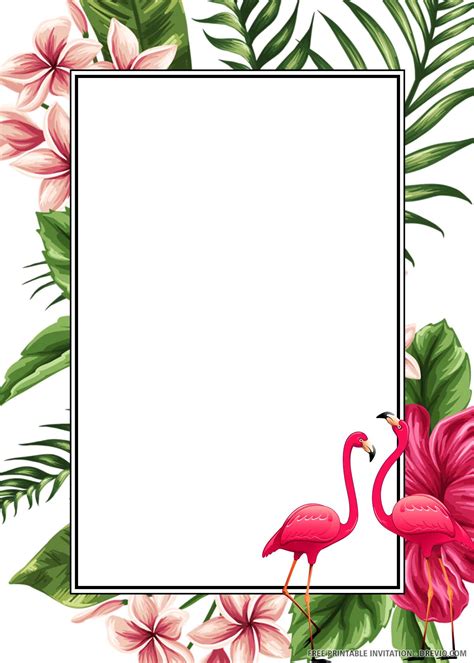 Free Flamingo Invitation Template Printable Templates