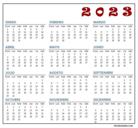 Calendario Imprimible 2023 Gratis Calendario 2023 Para Imprimir En