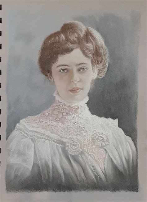 James Colter Pastel Sketch Of A Victorian Woman