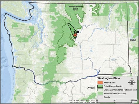 Washington State With Counties And Okanogan Wenatchee National