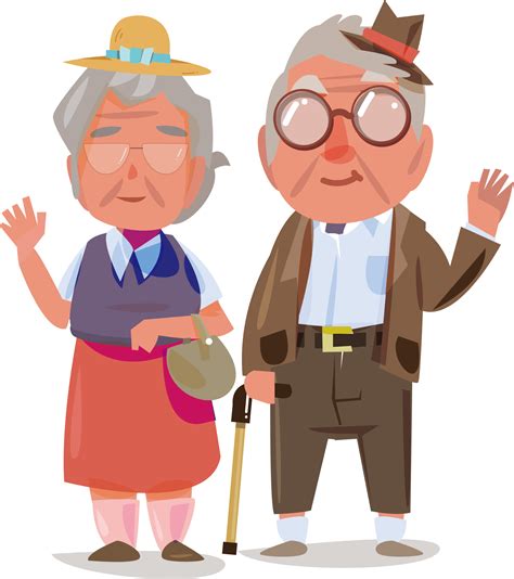 Grandparents Clipart Cartoon Old Age Security Png Download Full