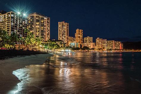 Waikiki At Night Photograph By Joy Mcadams Pixels