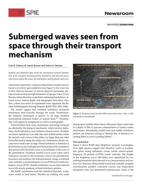 Pdf Submerged Waves Seen From Space Through Their Transport Mechanism