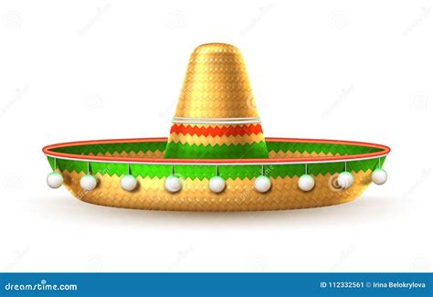 Vector Sombrero 3d Mexican Hat Cinco De Mayo Stock Vector