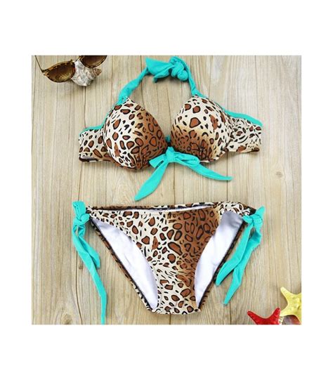Exotische Leopard Push Up Bikini Set Größe S