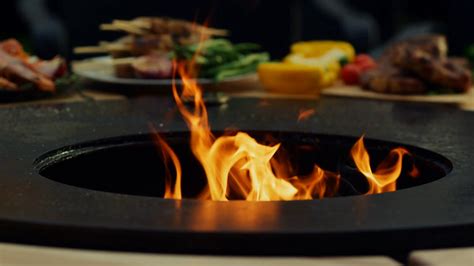 Bright Fire Flame Burning In Grill On Stock Footage Sbv 346510478