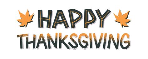 Happy Thanksgiving Simple Papercut Style Lettering Cutout Illustration