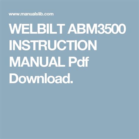 Special ultra fast setting allows you to complete the breadmaking process in 58 minutes. WELBILT ABM3500 INSTRUCTION MANUAL Pdf Download. | Manual ...