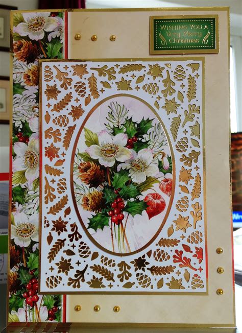 103 Christmas Card A5 Makings From Hunkydory Festive Filigree