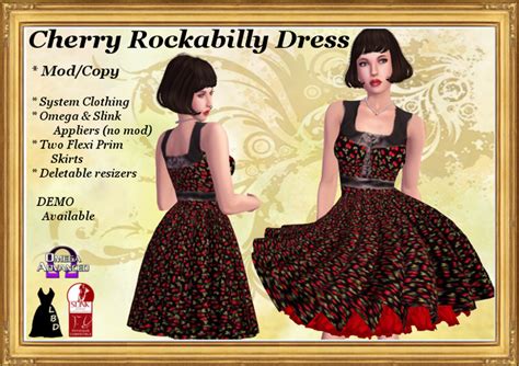 Second Life Marketplace Lbd Rockabilly Cherry Dress