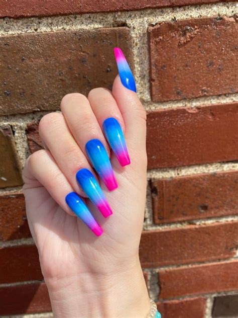 Honolulu Vibrant Gel Ombré Press On Nails In 2021 Pink Ombre Nails