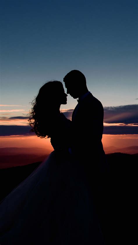 Couple Romantic Sunset Silhouette K Ultra HD Mobile Wallpaper