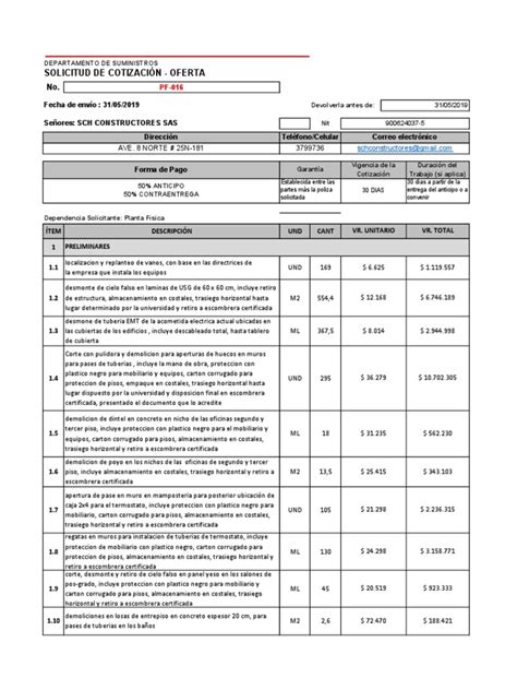 01 Cotizacion Pdf Materiales De Construcción Ingeniería De