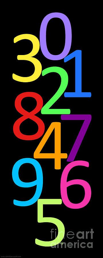 Multi Color Numbers Digital Art By Jackie Farnsworth Fine Art America