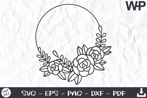 Floral Wreath Svg Roses Graphic By Wanchana Creative Fabrica