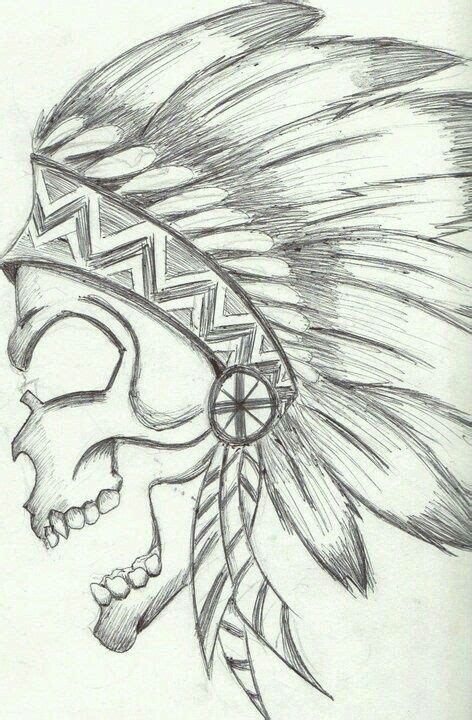 Native American Skull Mais Skulls Drawing Pencil Art Drawings Art