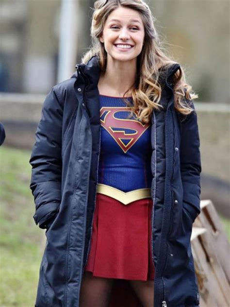 Melissa Benoist Supergirl Blue Coat