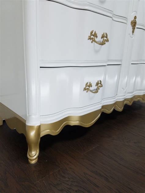 Get the best deals on ikea dressers and chests of drawers. Custom dresser in glossy white with gold dip and hardware ...