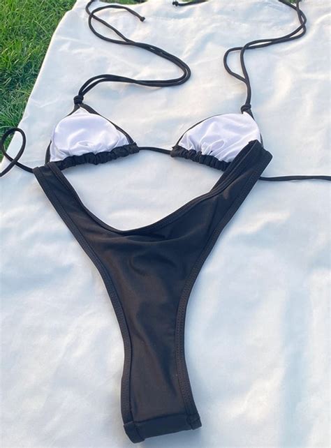 Designer Thong Bikini Dupe Thong String Bikini Kendall Etsy Denmark