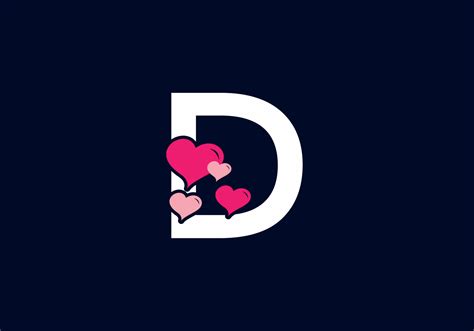 Download Love D With Pink Hearts Wallpaper