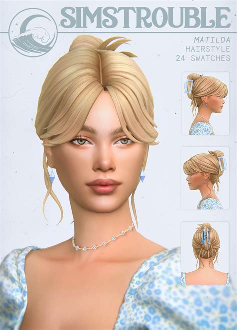 Matilda Hairstyle 3 Versions By Simstrouble Patreon Sims 3 The