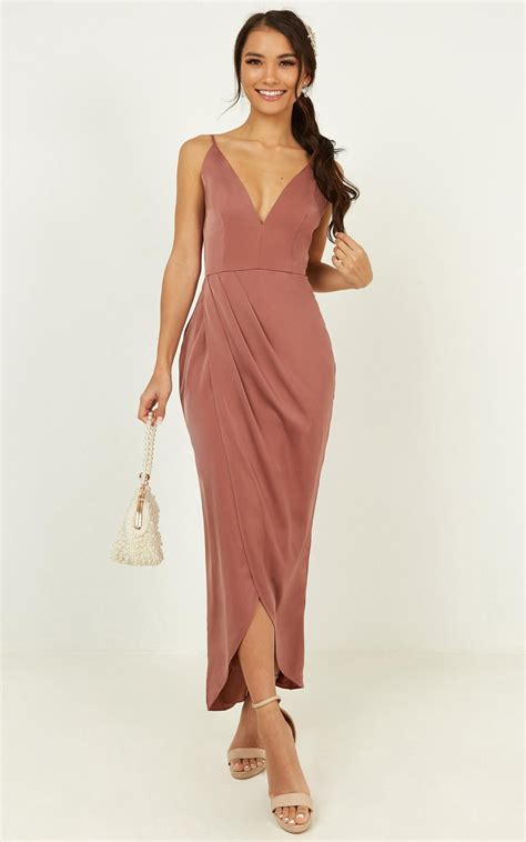shes a dreamer dress in dusty rose showpo how to dress for a wedding wedding guest outfit