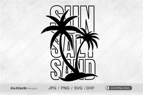 Sun Salt Sand Svg Beach Vacation Svg Graphic By Soslothdesigns