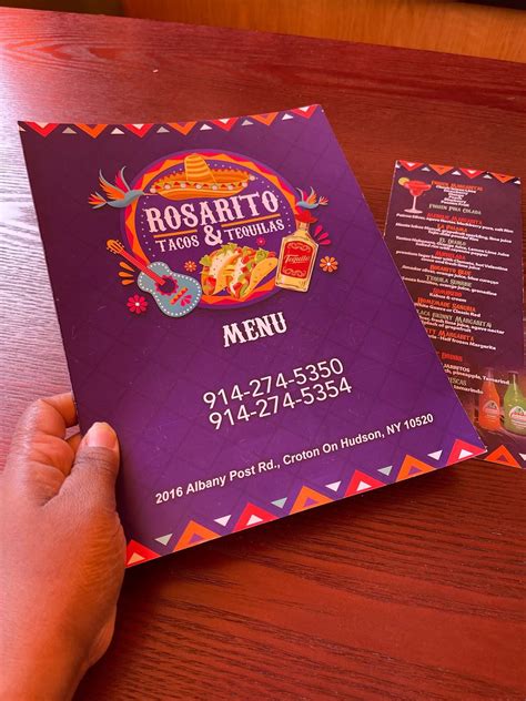 Menu At Rosarito Tacos And Tequilas Restaurant Croton On Hudson