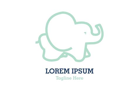 Baby Elephant Outline Svg