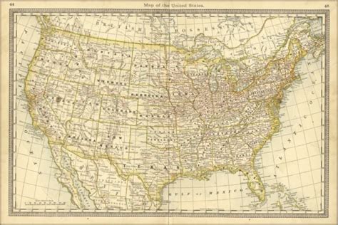 Poster Many Sizes Map Of United States Of America 1881 2403 Picclick