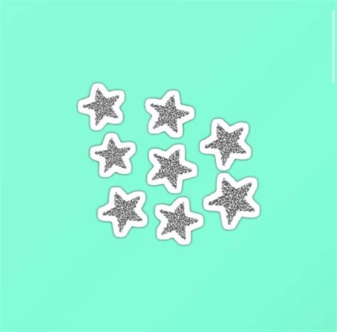 Silver Star Pack Glossy Sticker By Lily Zhang Silver Stars