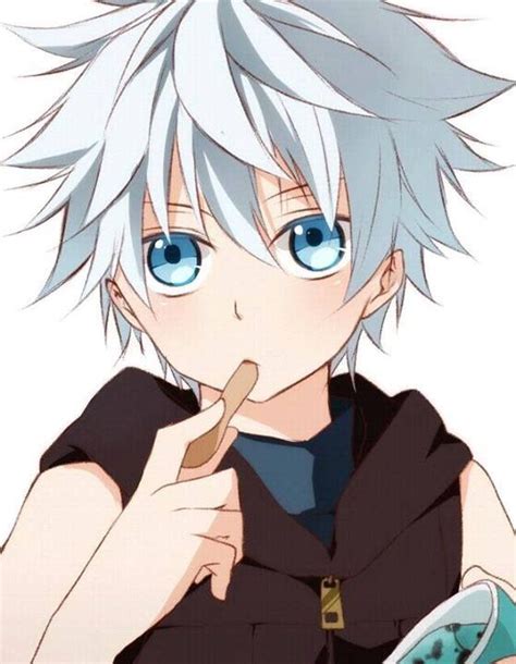 Blue Eyes White Hair Candy Anime Anime Boy Oc Ideas