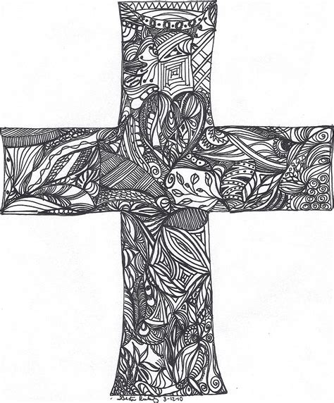 So cross drawings is definitely a theme worth to consider. Cross with the Heart Drawing by Heidi Pickels