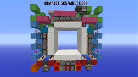 Minecraft Tutorial Compact 5x5 Vault Door Youtube
