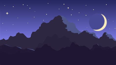 Download Mountains Night Moon Royalty Free Vector Graphic Pixabay
