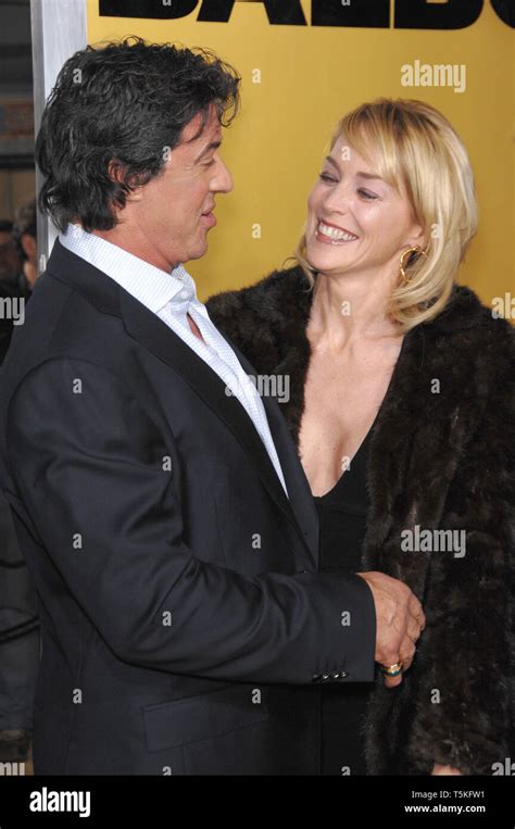 Los Angeles Ca Diciembre 13 2006 Sylvester Stallone Y Sharon Stone