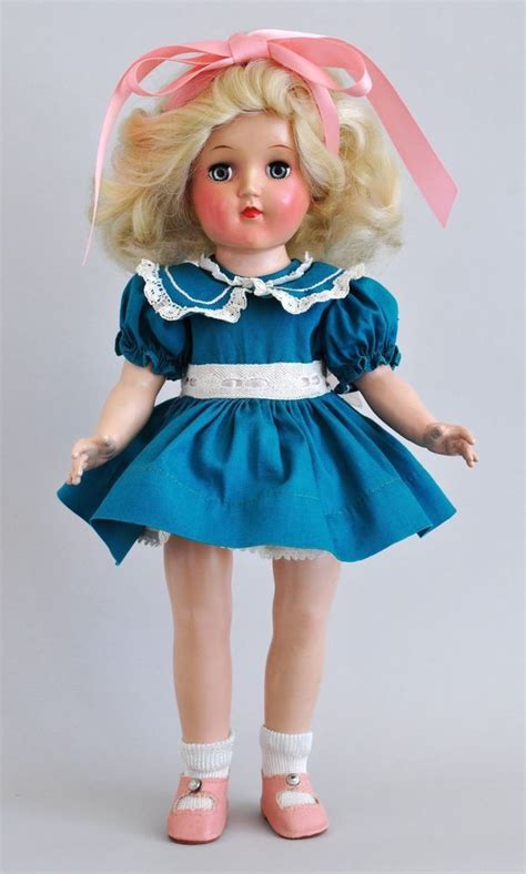 LOVELY VINTAGE TONI 14 DOLL P 90 In TEAL DRESS W PRETTY PLATINUM HAIR