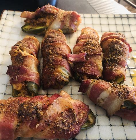 Bacon Wrapped Cream Cheese And Chorizo Stuffed Jalapeño Poppers R