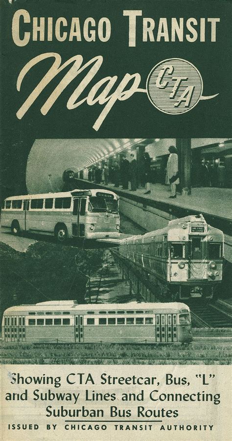 1948 Chicago Transit Authority Map Showing Cta Streetcar Bus L And