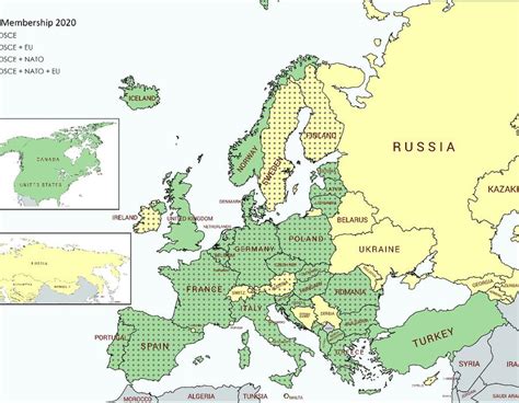 NATO EU OSCE Membership Overlap Globe