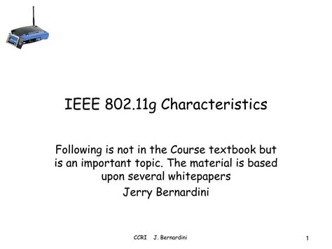 Ppt Ieee 80211g Characteristics Powerpoint Presentation Free