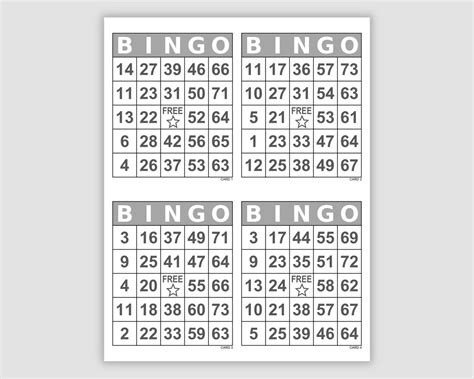 1000 Bingo Cards Pdf Download 1 2 And 4 Per Page Download Now Etsy