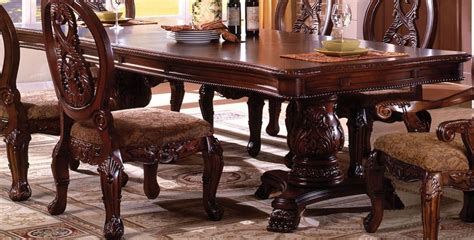 Classic wood double pedestal kitchen and dining tables are a solid choice for many homes. Tuscany I Antique Cherry Rectangle Extending Dbl Pedestal ...