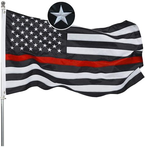 Embroidered Thin Red Line Firefighter Flag 3x5 Ft