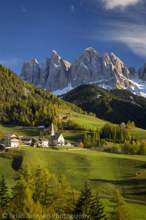 Autumn Afternoon Over Val Di Funes Dolomites Trentino Alto Adige