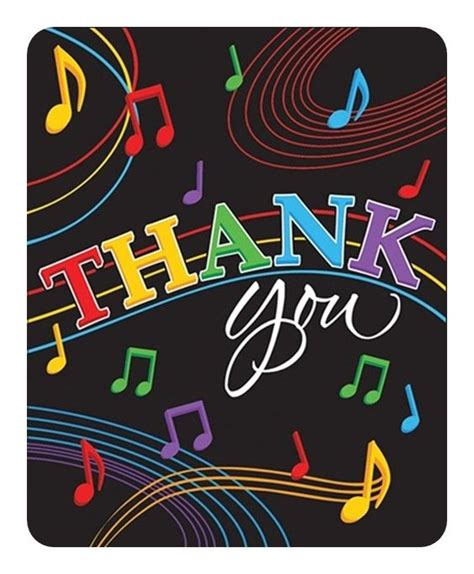 Dancing Music Notes Thank You Cardsfast Shipping8 Per Package Music