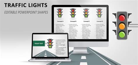 traffic lights powerpoint template charts diagrams