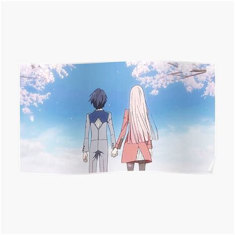 Hiro And Zero Two Poster For Sale By Shiromaru Redbubble