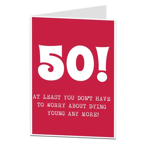 50 things to do card. 50th Birthday Card Humour Getting Old Joke