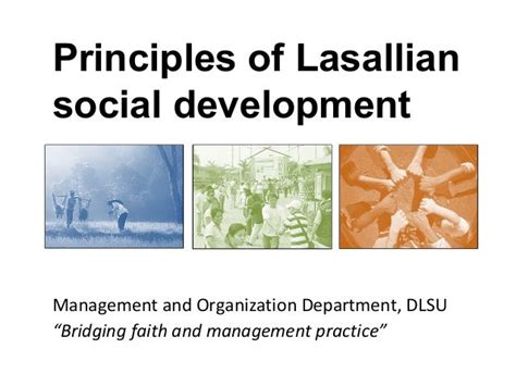 Principles Of Lasallian Social Development